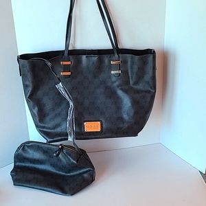 bebe large authentic shoulder bag. Brand New with matching makeup bag.